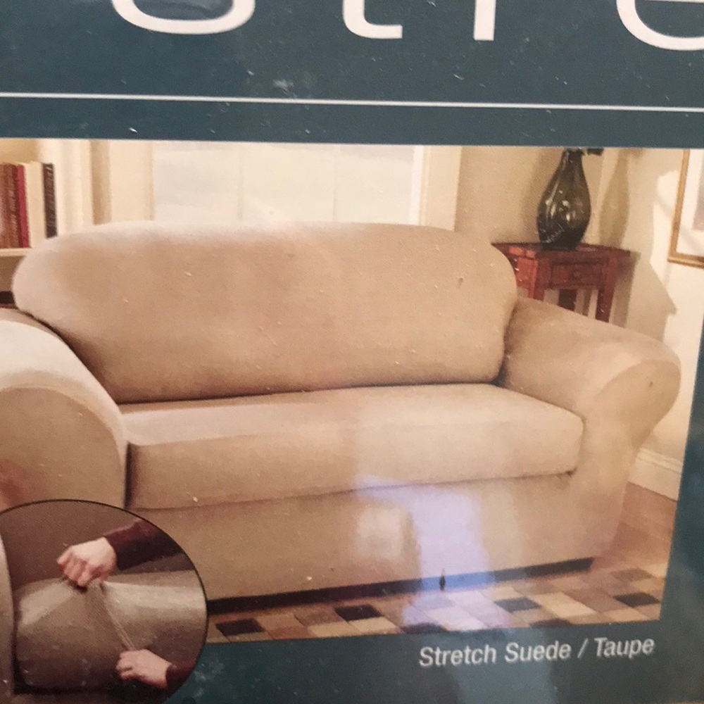 sure fit 2 PC sofa cover- taupe